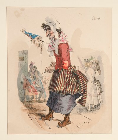 PYRENÆISK SHERFEDESSE. - BERGERE DES PYRENEES. af Paul Gavarni
