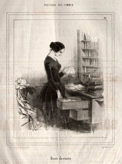 Kvindepolitik: Besøgsret, 1843. af Paul Gavarni