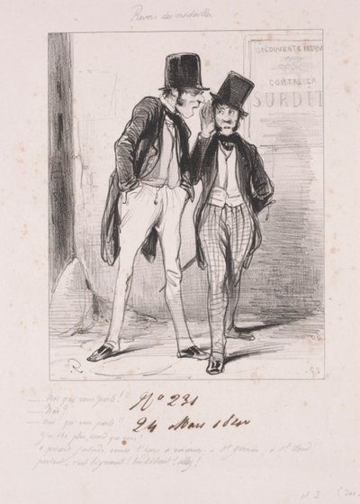 Bagsiden af ​​medaljerne: Mig, der taler til dig, 1840. af Paul Gavarni