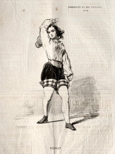 Erindringer om Bal Chicard: Pistol, 1843. af Paul Gavarni