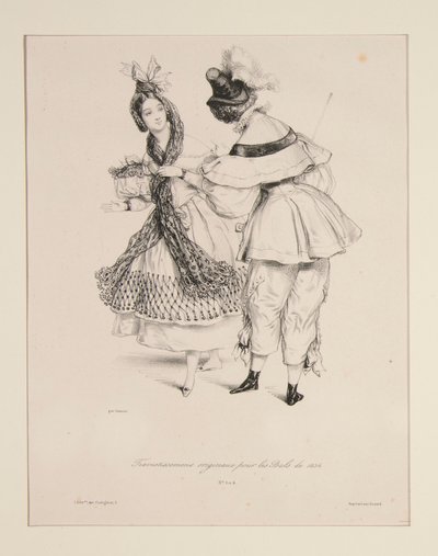 ORIGINAL TRAVESTISSEMENS (sic) til ballerne fra 1834. Nr. 3 og 4. af Paul Gavarni