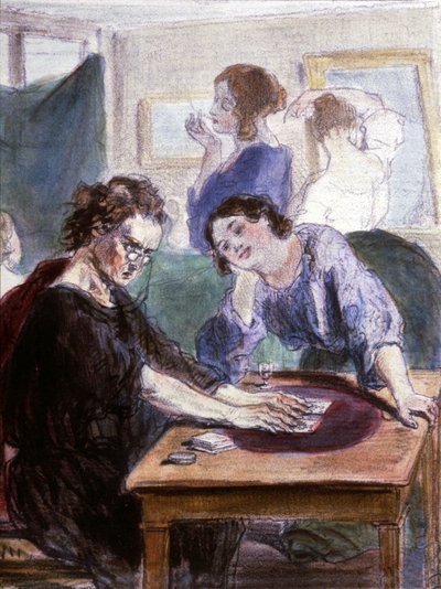 De gamle loretter, spåkone i Paris, midten af det 19. århundrede (litografi) af Paul Gavarni