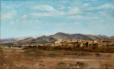 Landsbyen Lauris, i Vaucluse ved bredden af floden Durance, 1868 af Paul Guigou