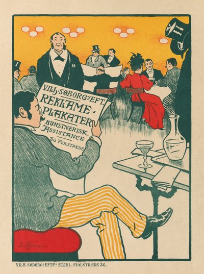 Plakatens mestre: Plakat til udstilling af kunstneriske plakater af Wilhelm Söborg, ca. 1895. af Paul Gustav Fischer