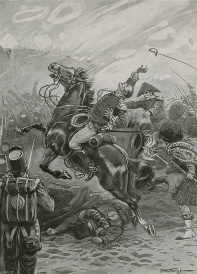 Sir Edward Pakenhams død i slaget ved New Orleans, 1814 af Paul Hardy