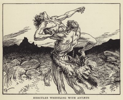 Herkules kæmper med Antaeus af Paul Hardy