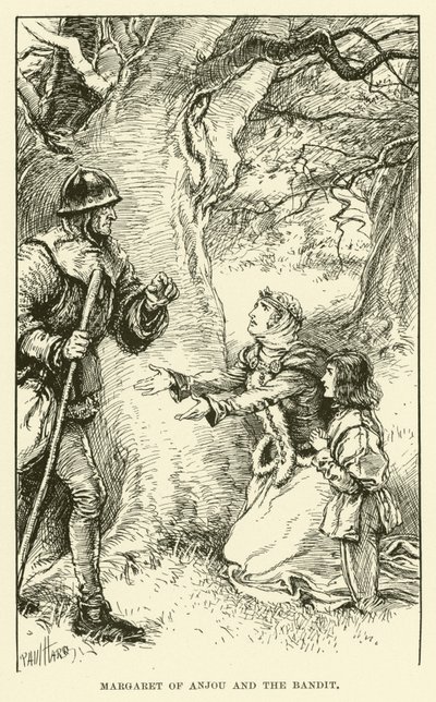 Margaret af Anjou og banditten (gravering) af Paul Hardy