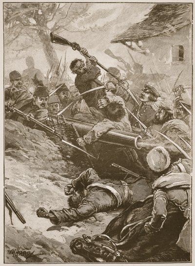"Så fulgte et stormløb", illustration fra "Battles of the Nineteenth Century" af Archibald Forbes, G.A. Henty og major Arthur Griffiths af Paul Hardy