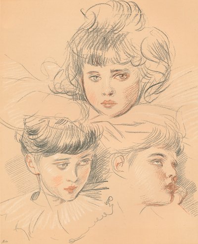 En skitse til et portræt af børn, c1897 af Paul Helleu