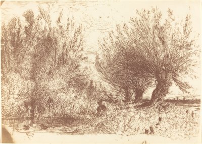 Banks of a River (Bords de Riviere) af Paul Huet