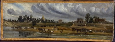 Seinens bredder ved barrière de la Cunette, nær Champ-de-Mars (1820), i 1820 (maleri) af Paul Huet