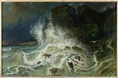 Breakers off Granville Point in the Channel, 1853 af Paul Huet