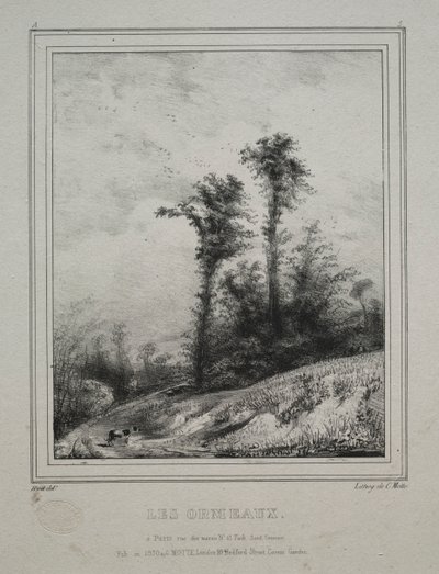 Landskaber: Unge elmetræer, 1829. af Paul Huet