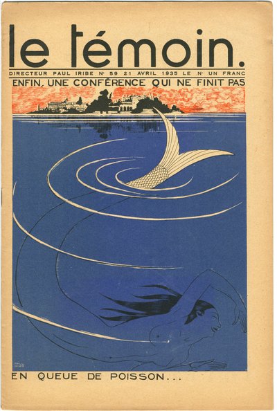 Forside til magasinet The Temoin, Satirical in Colours, 21. april 1935 (litografi) af Paul Iribe