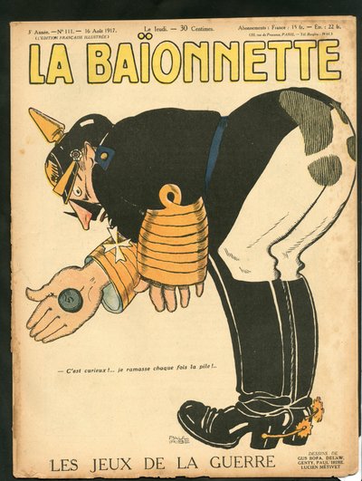 Cover af ""La Baionnette"", satirisk i farver af Paul Iribe