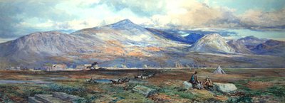 Paestum (akvarel og kropsfarve på papir) af Paul Jacob Naftel