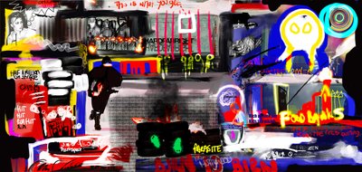 Downing st menUs, 2023 (digital kunst) af Paul Kempton