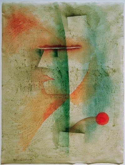 Portræt af en udklædt mand af Paul Klee
