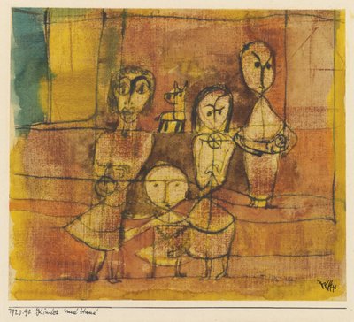 Børn og hund, 1920 af Paul Klee