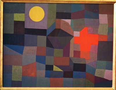 Ild ved fuldmåne (maleri på lærred) af Paul Klee