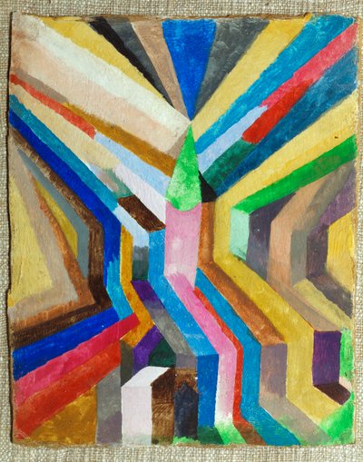 Grønt kirketårn i midten (pibende) af Paul Klee