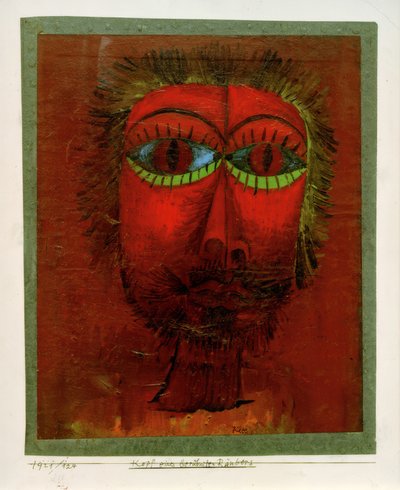 Hovedet af en berømt røver af Paul Klee