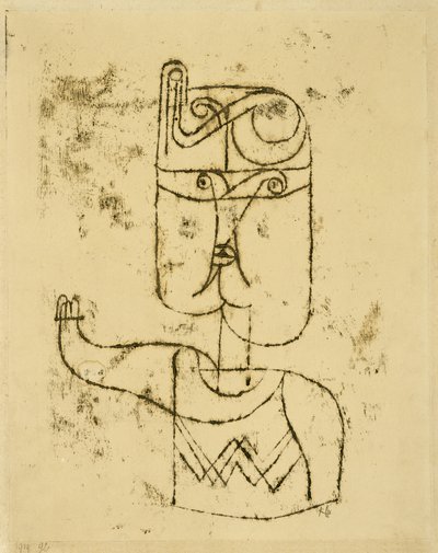 Matematisk billede. 1919 (olieoverførselstegning på papir, monteret på pap) af Paul Klee