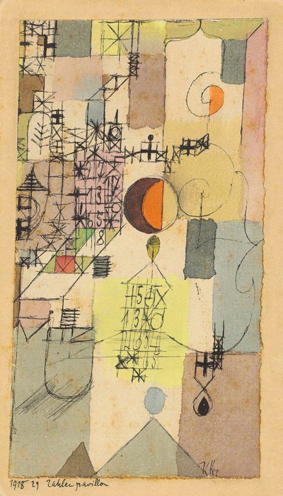 Pavillon af tal, 1918. af Paul Klee