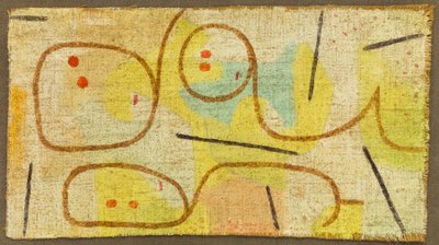 Tilbagelænet, c. 1937 (olie på jute) af Paul Klee