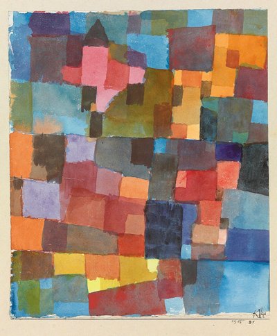 Rumarkitekturer på koldt-varmt, 1915. af Paul Klee