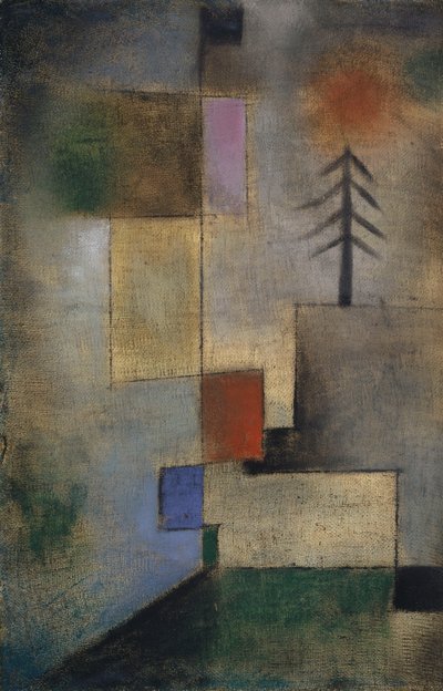 Lille billede af grantræer, 1922. af Paul Klee