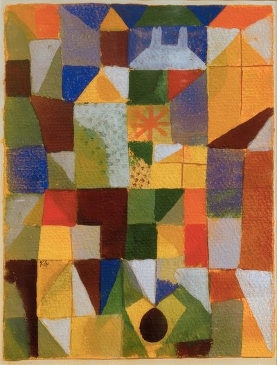 Bysammensætning med d. gule vinduer af Paul Klee