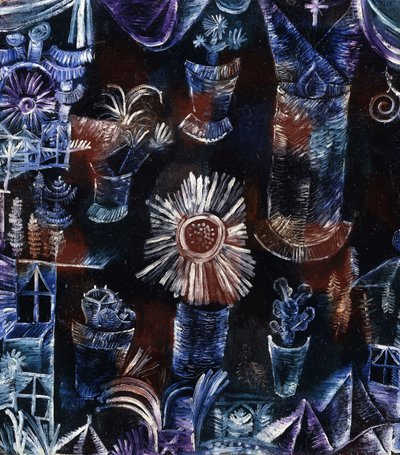 Stilleben med tidsel; Stilleben med tidselblomsten af Paul Klee