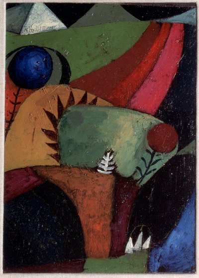 Tre blåklokker - Maleri af Paul Klee