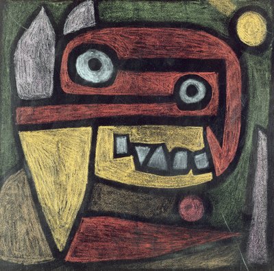 Uden titel (Maske: vildt dyr) ca. 1939 (farvet blyant & farvet pasta på papir) af Paul Klee