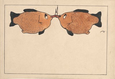 Uden titel To fisk, en krog, en orm, 1901. af Paul Klee
