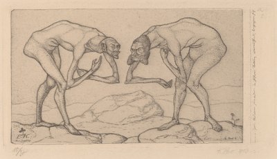 To mænd, der tror, ​​at hinanden er i en højere rang, mødes (To mænd mødes, hver tror, ​​at den anden er af højere rang af Paul Klee