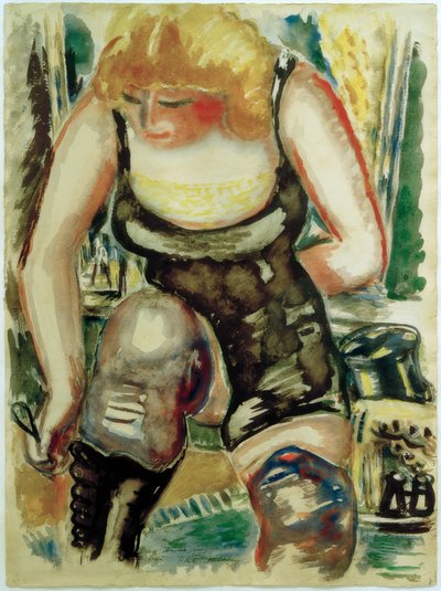 Blond dame med skoknapper af Paul Kleinschmidt