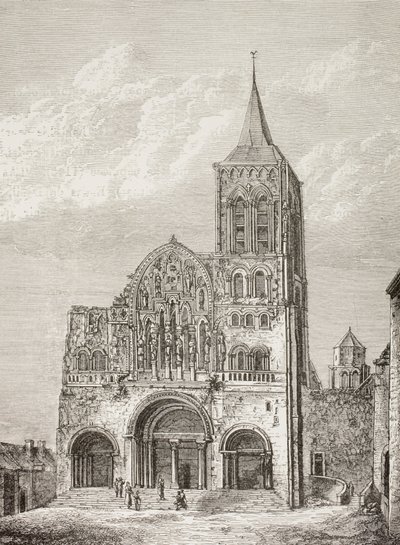 Abbey Church of the Magdelene, Vezelay, Frankrig, hvor Sankt Bernhard prædikede det andet korstog i 1146. af Paul Lacroix