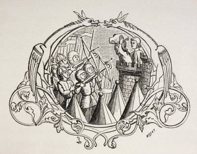 Angreb på et befæstet sted, efter en miniature fra det 13. århundrede. af Paul Lacroix