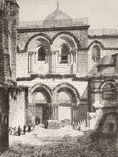 Jerusalem, Palæstina. Den Hellige Gravs Kirke i det 19. århundrede. af Paul Lacroix