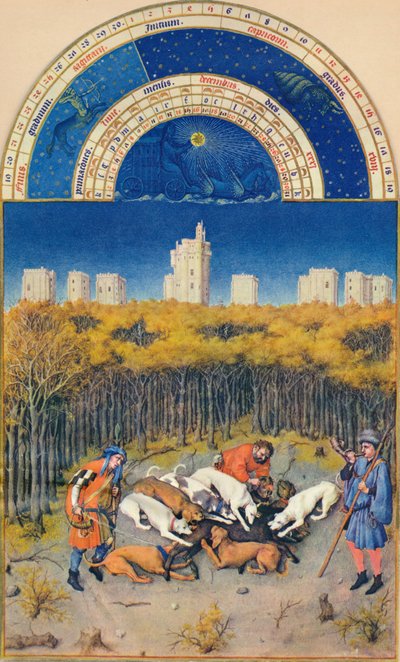 December - Château de Vincennes, 1400-tallet, 1939. af Paul Limbourg