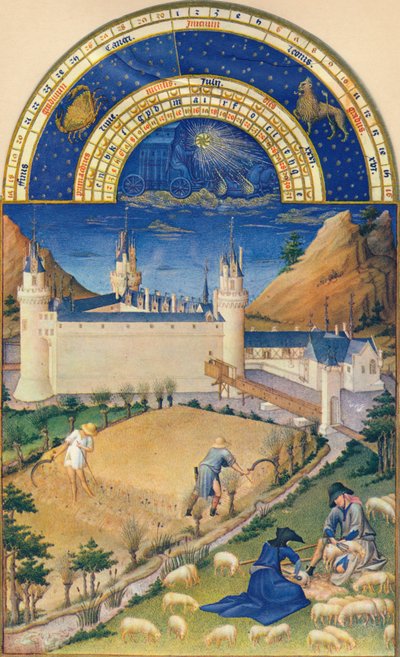 July - the Château at Poitiers, 15th century, 1939. dani af Paul Limbourg