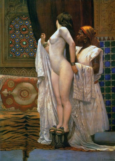 Harem: After the Bath, ca. 1894 (farve litho) af Paul Louis Bouchard