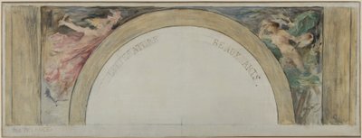 Skitse til indgangshallen i Hôtel de Ville de Paris: Litteratur og billedkunst af Paul Louis Delance