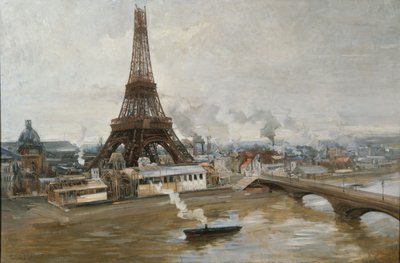Eiffeltårnet set fra Seinen, 1889. af Paul Louis Delance