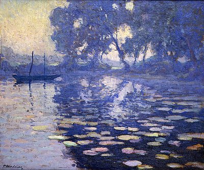 Dawn on a River (olie på lærred) af Paul Madeline