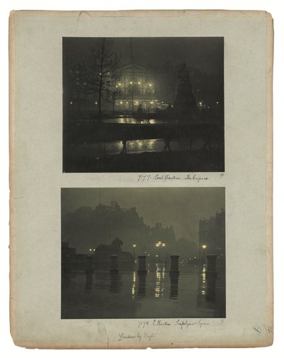 London by Gaslight, ca. 1896 (grøntonede karbonprint) af Paul Martin