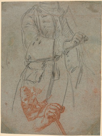 Studier af et kostume, et ærme og en hånd af Paul Michel Hossard