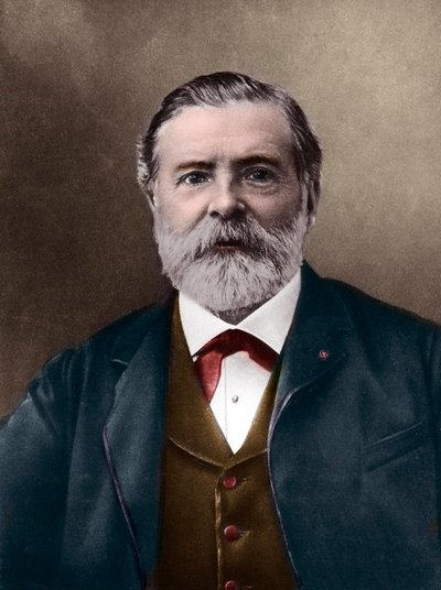 Portræt af Etienne-Jules Marey (1830-1904); engelsk videnskabsmand og kronofotograf; opfinder af sphygmograph og en pioner inden for fotografi og film. Foto af Nadar, Paul (1856-1939). Digital farvelægning. af Paul Nadar